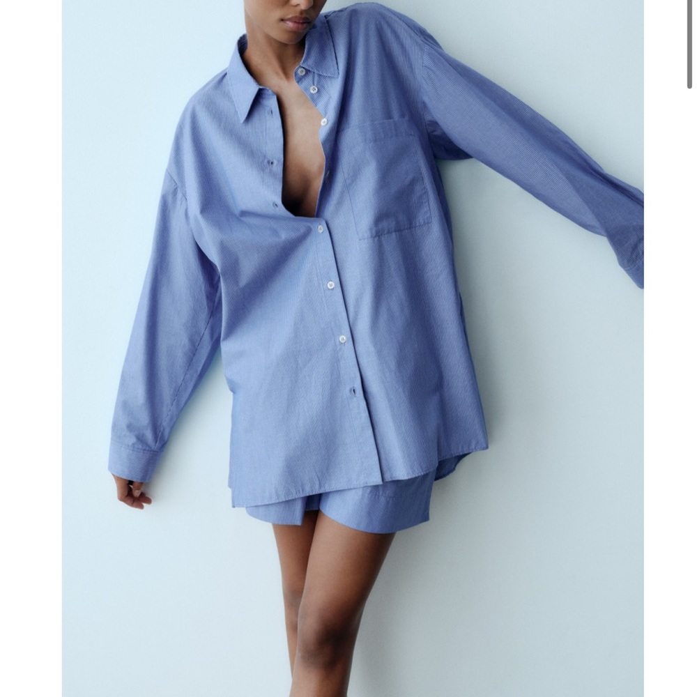 Zara blue striped set